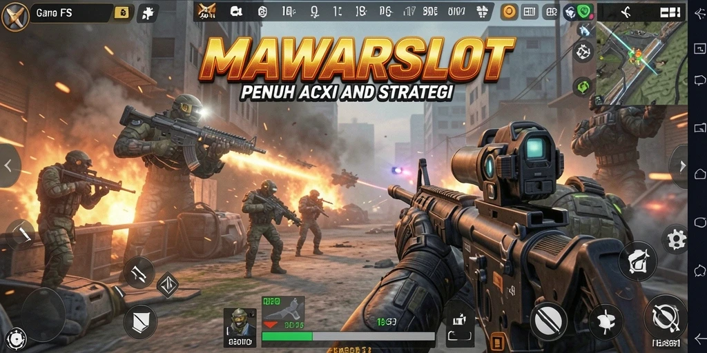 Tangkapan layar gameplay MAWARSLOT yang memukau dengan aksi FPS intens.