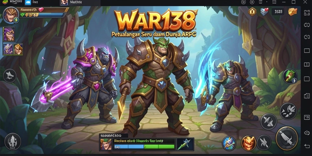Tampilan gameplay WAR138 menunjukkan pertarungan seru di dunia ARPG.